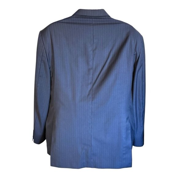 Hickey Freeman Pin Stripe 2 Button Suit Jacket~Size Tag Missing~Navy Blue L15 06 - Picture 2 of 9